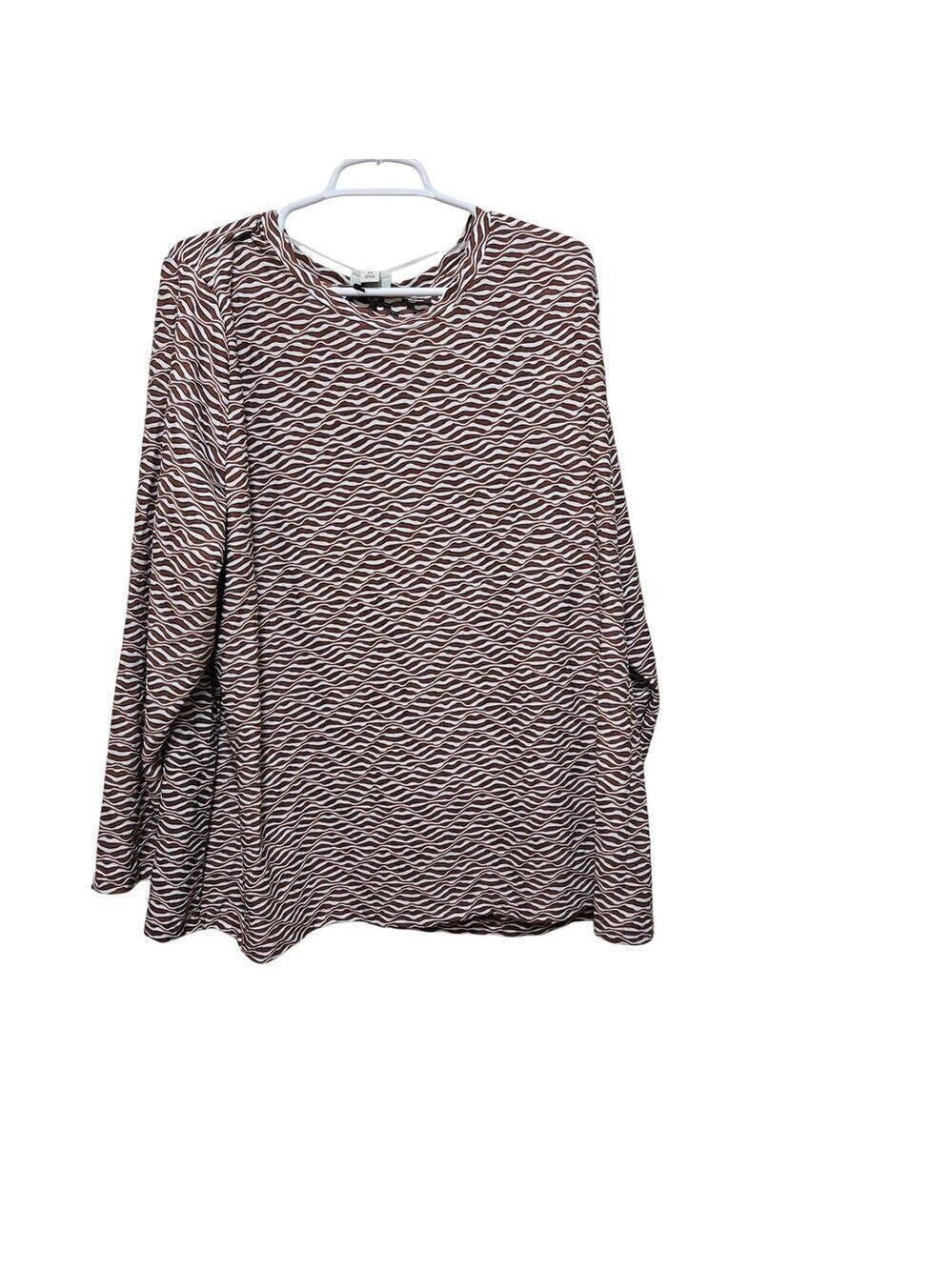 Ava & Viv 3X Burgundy Geometric Blouse NWT Plus Size Stretch Top